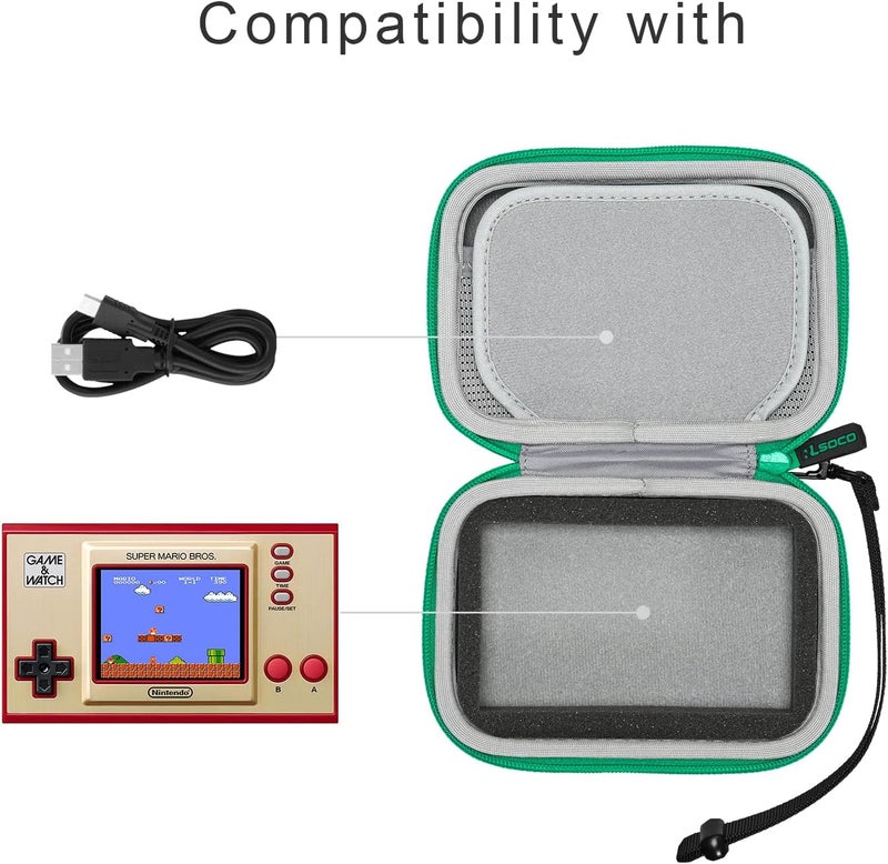 RLSOCO Carrying Case for Nintendo Game & Watch: Super Mario Bros/The Legend of Zelda (Green Zipper) - Image 3